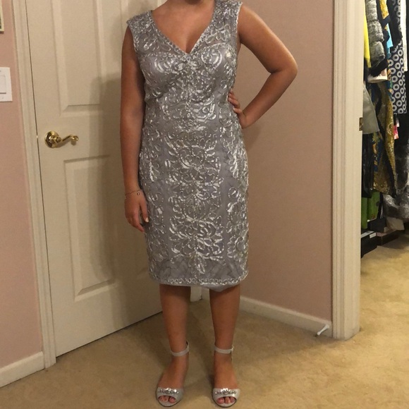 NWOT Sue Wong grey evening dress - Picture 1 of 7